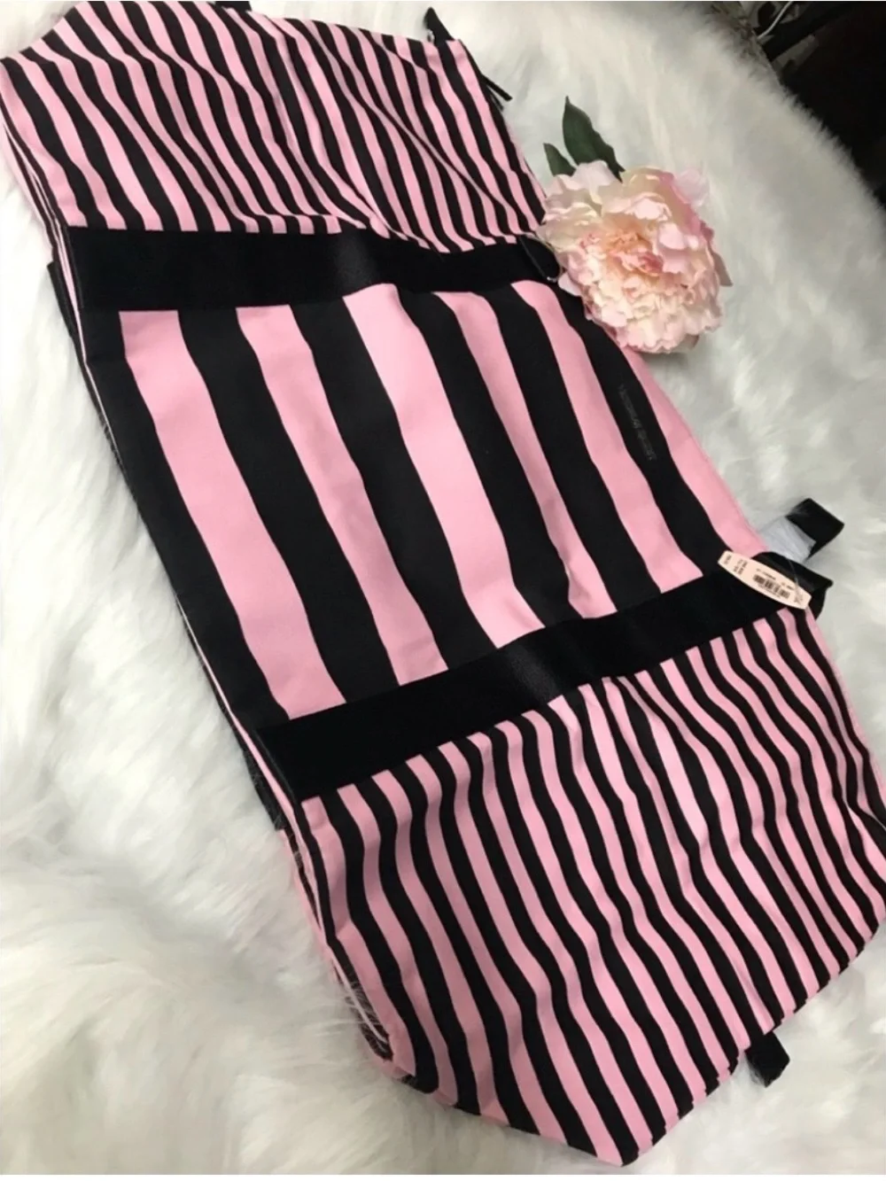 Victoria's Secret Pink and Black Striped Tote